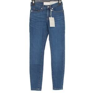 NWT Everlane Skinny Jeans Mid Rise Blue Stretch Ankle 23 Minimalist Smart Casual